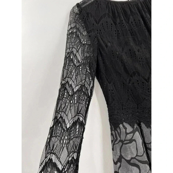 Polin Dress Black and Gray Lace Dress Gorgeous Tag States 3 Fits Larger EUC - Picture 4 of 8